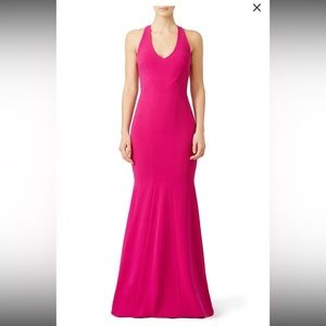 Theia fuchsia smooth mermaid gown